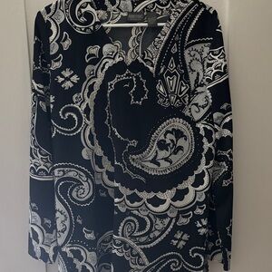 Chico's Monochrome Paisley Top